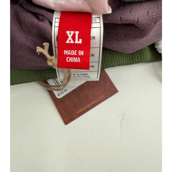 Feature Collab Mitchell & Ness Shorts Size XL Purple Green NWT - Picture 10 of 12